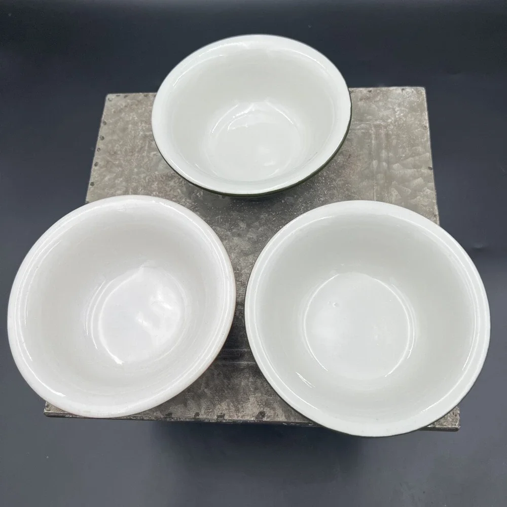 Vintage 3 Set Mixed 101 Chefsware HALL Stoneware Round Bowls Ceramic USA